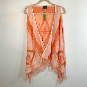 Sweet N Sinful NWT Boho Festival Aztec Fringe Women’s Size XL Sleeveless Vest